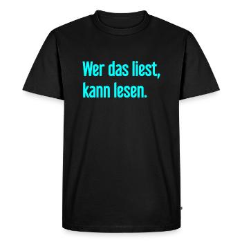 If you read this, you can read. - Men's Premium Organic T-Shirt - black - Front - Nico (187cm)