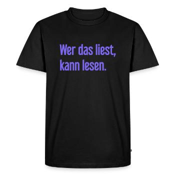 If you read this, you can read. - Men's Premium Organic T-Shirt - black - Front - Nico (187cm)