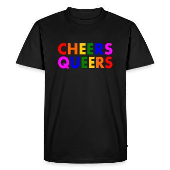 Cheers queers - T-shirt Premium bio Homme - noir - Devant - Nico (187cm)