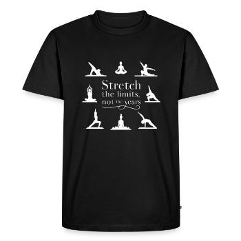 Repoussez les limites, pas les années : inspiration yoga - T-shirt Premium bio Homme - noir - Devant - Nico (187cm)