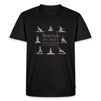 Repoussez les limites, pas les années : inspiration yoga - T-shirt Premium bio Homme - noir - Devant - Nico (187cm)