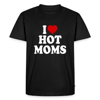 I love hot moms - T-shirt Premium bio Homme - noir - Devant - Nico (187cm)