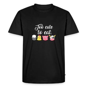Trop mignon pour manger - trop mignon pour manger - végétalien - T-shirt Premium bio Homme - noir - Devant - Nico (187cm)