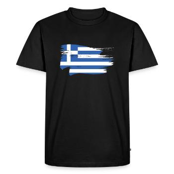 Griechenland Flagge Hellas Athen Griechische Fahne - Männer Premium Bio T-Shirt - Schwarz - Vorne - Nico (187cm)