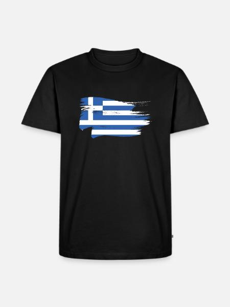 Grèce Drapeau Grec - T-shirt Premium bio Homme - noir