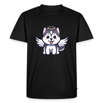 Doberman Angel Puppy Design - T-shirt Premium bio Homme - noir - Devant - Nico (187cm)