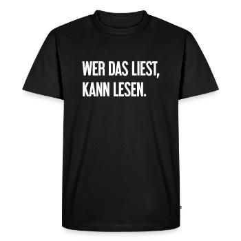 If you read this, you can read. - Men's Premium Organic T-Shirt - black - Front - Nico (187cm)
