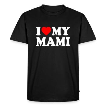 I love my mami - Men's Premium Organic T-Shirt - black - Front - Nico (187cm)