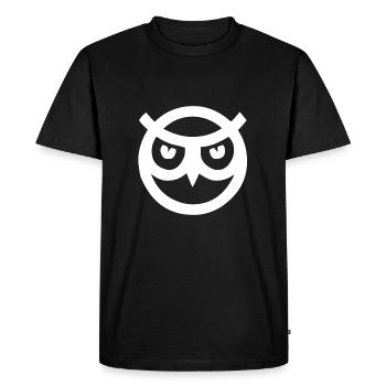 Hibou méchant - T-shirt Premium bio Homme - noir - Devant - Nico (187cm)