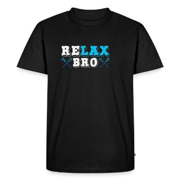 Joueur de crosse Realx Bro - T-shirt Premium bio Homme - noir - Devant - Nico (187cm)