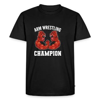 Arm Wrestling Champion Arm Press Poison - Men's Premium Organic T-Shirt - black - Front - Nico (187cm)