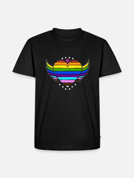 Rainbow Connection Embrace, Happy Pride - Men's Premium Organic T-Shirt - black