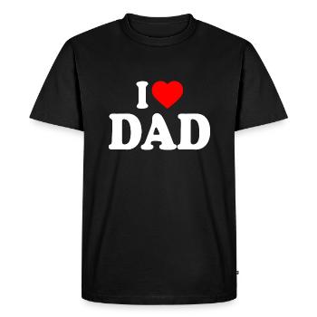I love dad - T-shirt Premium bio Homme - noir - Devant - Nico (187cm)