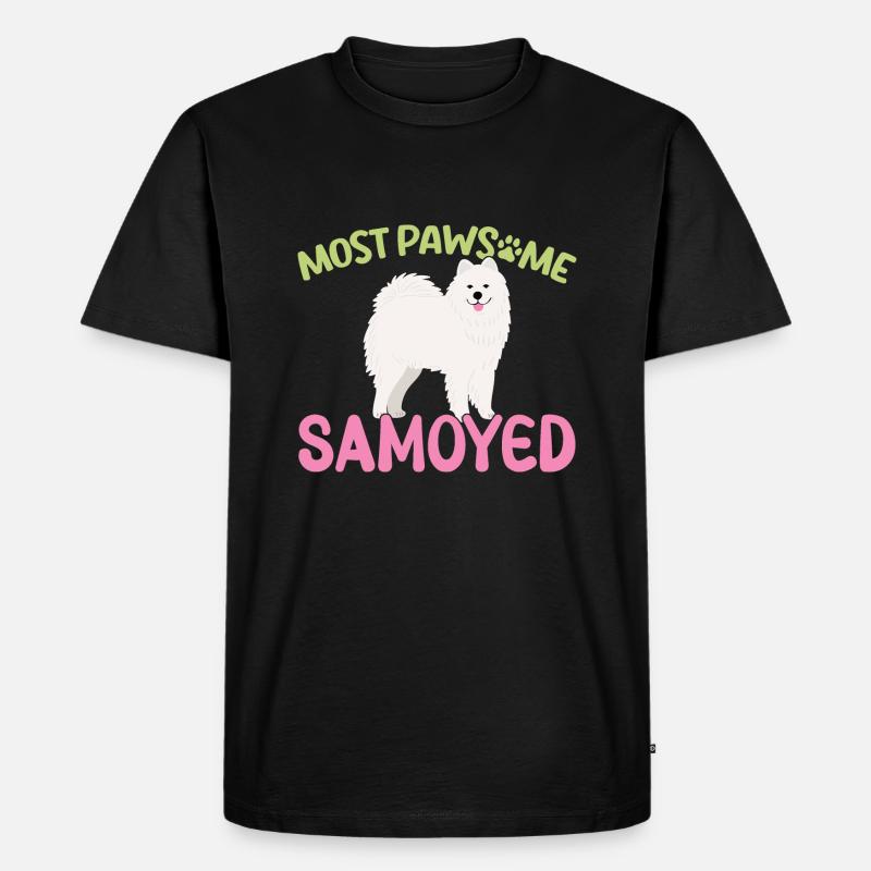 MostPAWSOME Samojeden - Männer Premium Bio T-Shirt - Schwarz