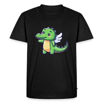 Ailes d’ange crocodile mignon - T-shirt Premium bio Homme - noir - Devant - Nico (187cm)