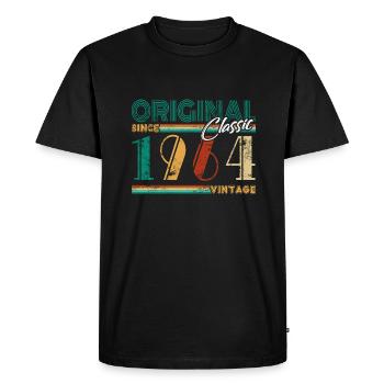 60e anniversaire 2024 Célébration meilleur de l’année 1964 - T-shirt Premium bio Homme - noir - Devant - Nico (187cm)