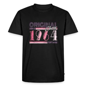 60e anniversaire 2024 Célébration meilleur de l’année 1964 - T-shirt Premium bio Homme - noir - Devant - Nico (187cm)