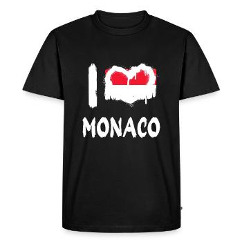 I love Monaco / I love Monaco Country Countries - Men's Premium Organic T-Shirt - black - Front - Nico (187cm)