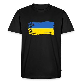 Ukraine Flag Vintage Ukrainian Flag Used Look - Men's Premium Organic T-Shirt - black - Front - Nico (187cm)