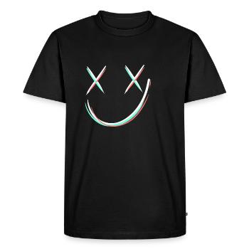 Smile with x eyes - Men's Premium Organic T-Shirt - black - Front - Nico (187cm)