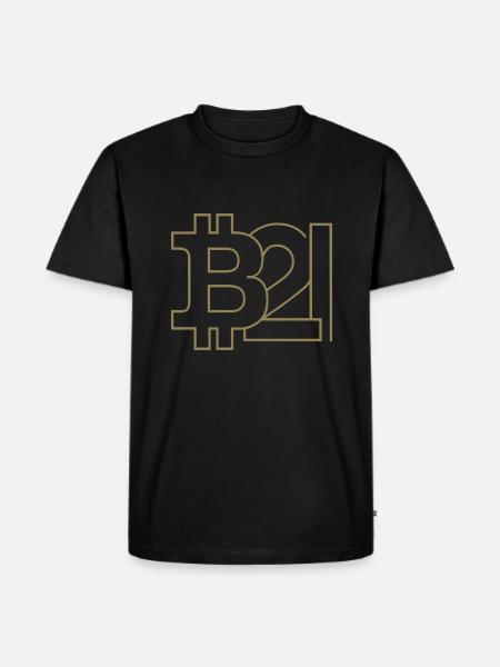 Bitcoin Silhouette Taschenformat - Männer Premium Bio T-Shirt - Schwarz