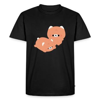 Tabby Cat Couple - Men's Premium Organic T-Shirt - black - Front - Nico (187cm)