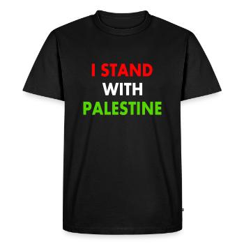 I stand with palestine - T-shirt Premium bio Homme - noir - Devant - Nico (187cm)