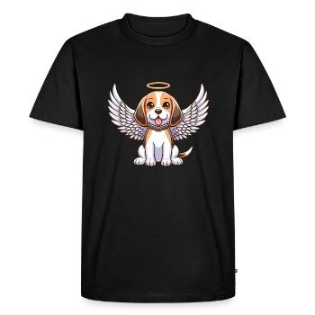 Ailes célestes de l’ange Beagle - T-shirt Premium bio Homme - noir - Devant - Nico (187cm)