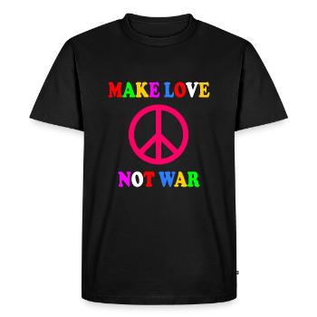 Make love not war - T-shirt Premium bio Homme - noir - Devant - Nico (187cm)