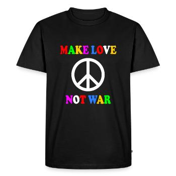 Make love not war - T-shirt Premium bio Homme - noir - Devant - Nico (187cm)