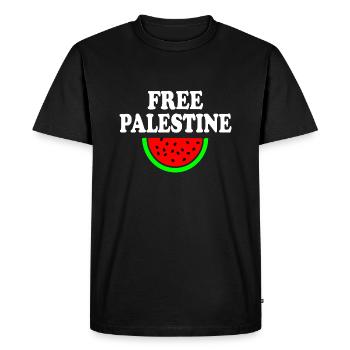 Free palestine - T-shirt Premium bio Homme - noir - Devant - Nico (187cm)