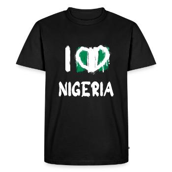 J’aime Nigeria Pays Pays - T-shirt Premium bio Homme - noir - Devant - Nico (187cm)