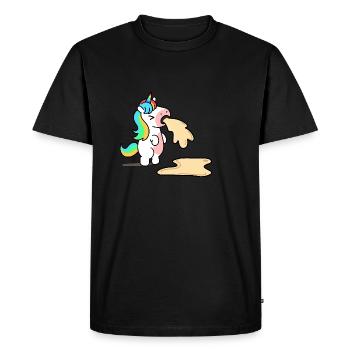 Licorne crache - T-shirt Premium bio Homme - noir - Devant - Nico (187cm)