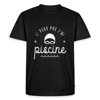 J'peux pas j ai piscine cadeau humour natation - T-shirt Premium bio Homme - noir - Devant - Nico (187cm)