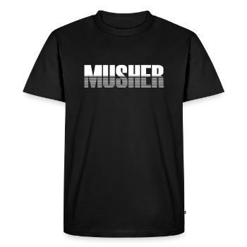 Musher - The Sled Dog Handler - Men's Premium Organic T-Shirt - black - Front - Nico (187cm)