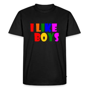 I like boys - T-shirt Premium bio Homme - noir - Devant - Nico (187cm)