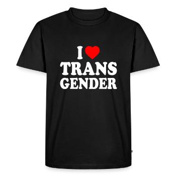 I love transgender trans - T-shirt Premium bio Homme - noir - Devant - Nico (187cm)