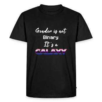 Le genre n'est pas binaire. C'est une galaxie! - Fluide de genre - T-shirt Premium bio Homme - noir - Devant - Nico (187cm)