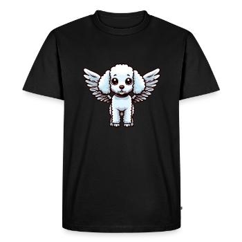 Poodle Angel - Chien élégant avec des ailes - T-shirt Premium bio Homme - noir - Devant - Nico (187cm)