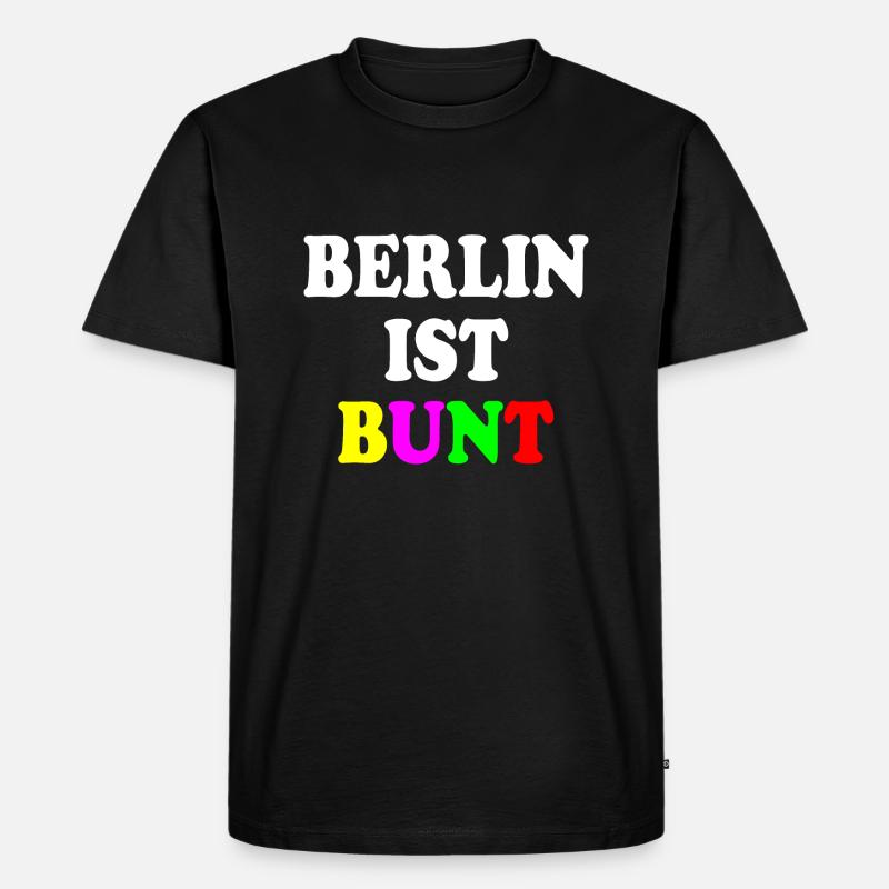 Berlin ist bunt - Männer Premium Bio T-Shirt - Schwarz