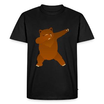 Brown Bear Dab Dance - Cool Gift - Men's Premium Organic T-Shirt - black - Front - Nico (187cm)