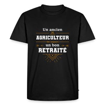 Un ancien agriculteur cadeau agriculteur retraité - T-shirt Premium bio Homme - noir - Devant - Nico (187cm)