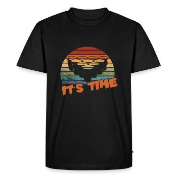 Il est temps / Beer pong - T-shirt Premium bio Homme - noir - Devant - Nico (187cm)