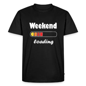 Chargement le week-end - T-shirt Premium bio Homme - noir - Devant - Nico (187cm)