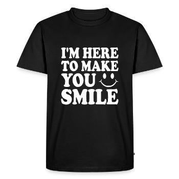 I'm here to make you smile - Men's Premium Organic T-Shirt - black - Front - Nico (187cm)