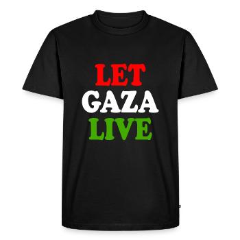 Let gaza live - T-shirt Premium bio Homme - noir - Devant - Nico (187cm)
