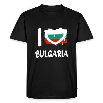 J’aime la Bulgarie / J’aime la Bulgarie Pays - T-shirt Premium bio Homme - noir - Devant - Nico (187cm)
