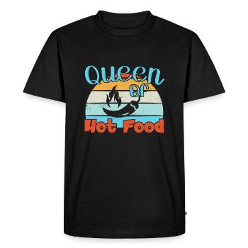 Reine de la nourriture chaude / Nourriture épicée - T-shirt Premium bio Homme - noir - Devant - Nico (187cm)
