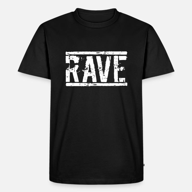 Rave Techno - Männer Premium Bio T-Shirt - Schwarz