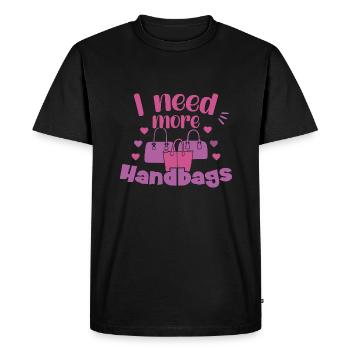 J’ai besoin de plus de sacs à main / Handbag Shopping - T-shirt Premium bio Homme - noir - Devant - Nico (187cm)